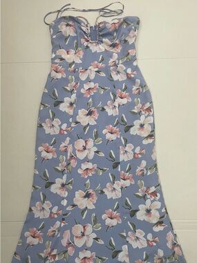 Abercrombie & Fitch Blue Floral Midi string halter XS